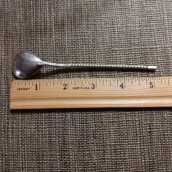 Vintage set of 4 Melchior Soviet Russian twisted handle coffee spoons - Picture 3 of 4